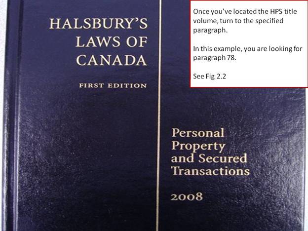 Photo of the Personal Property and Secured Transactions section of Halsbury's Laws.